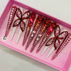 Red butterfly Handmade Stiletto Nails