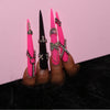 Bikini Sexy Black And Pink Sttileto Nails H44-1248