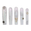 White Marble Bow Nail H44-1209