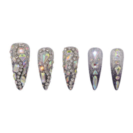 Glistening Silver Nails S31-1030