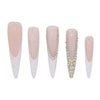 Nude Rhinestone Edge Nail S42-1082