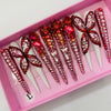 Red butterfly Handmade Stiletto Nails
