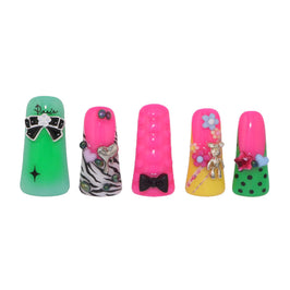 Cute Flora Bow Handmade Duck Nails H31-1051