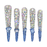 Icy Blue Gem Nail H44-1207