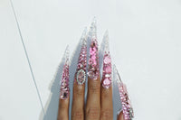 Exclusive pink diamond Nails S44-1202