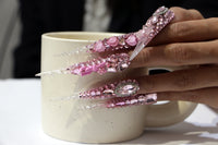 Exclusive pink diamond Nails S44-1202