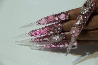 Exclusive pink diamond Nails S44-1202