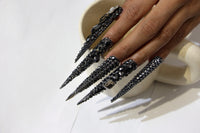 Black Diamond Stiletto Nails S44-1191