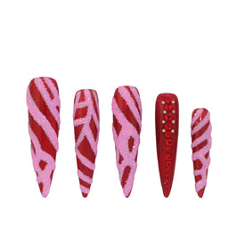 Pink Striped Nail S43-1162